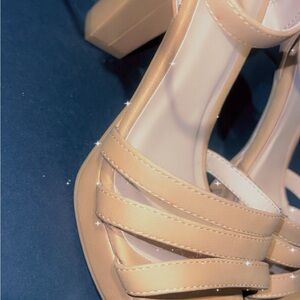 Elegant Nude Strappy Women's Heels